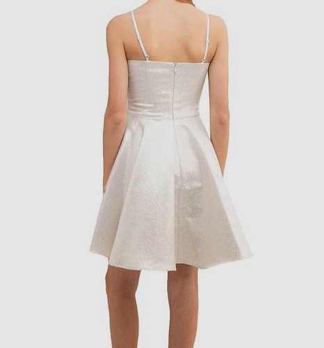 $230 Un Deux Trois Kid's Girl's Ivory Sleeveless Fit And Flare Dress Size 20 - Picture 2 of 3