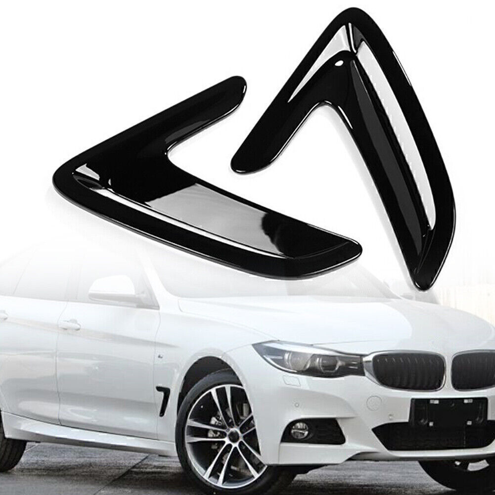 Fit BMW 3 Series GT 2013 - 2017 Side Body Marker Fender Air Wing Vent Trim Black