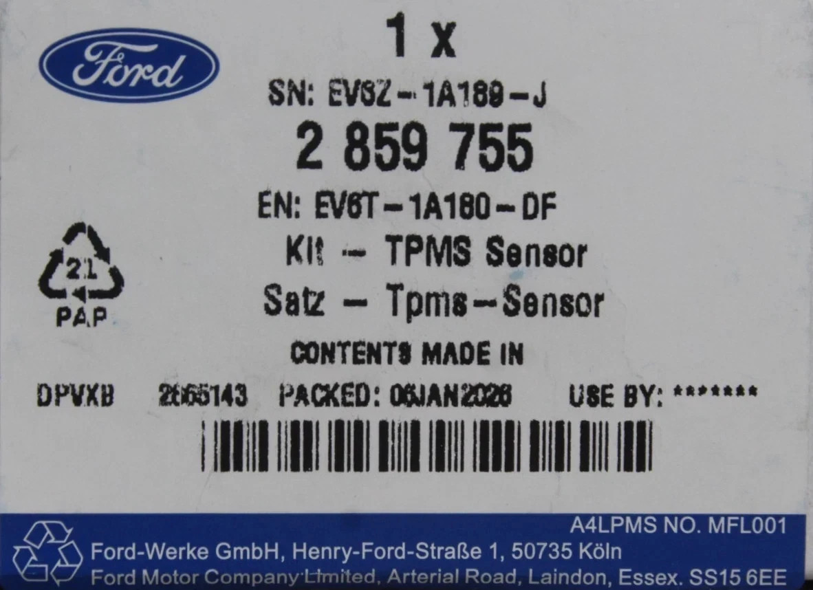 1 PZ Sensore Di Pressione Pneumatici Originale Ford RDKS TPMS 433MHZ 2859755 foto 3