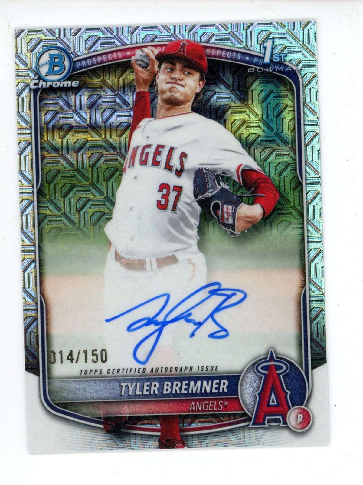 2025 Bowman Chrome Draft Auto HTA Choice Refractor CPATB Tyler Bremner /150