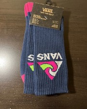 Vans Summer Camp Crew Socks Navy Pink Skateboard Skating Mens 6.5-9