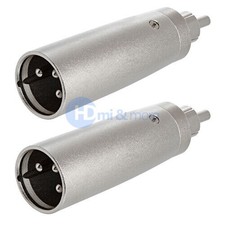 2x 3-Pin XLR Male Plug to RCA Male Plug Audio Cable Microphone Mic DJ Adapter