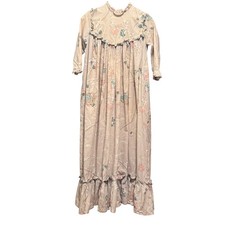 Mimi Made Especially For You Vintage Prairie Maxi Dress Floral Ruffle Neck