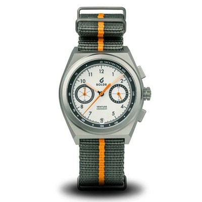 BOLDR ''RALLY I - WELLS 008'' Chrono Meca-Quartz Titanium Weib Stoff Herren Uhr