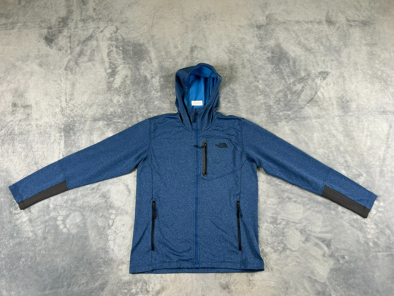 THE NORTH FACE CANYONLANDS MENS JACKET MEDIUM BLUE FULL ZIP HOODED HEATHER