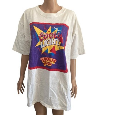 vintage 90s Coorslite Hawaiian Tropics Tshirt Mens XL Multicolored Stretch 