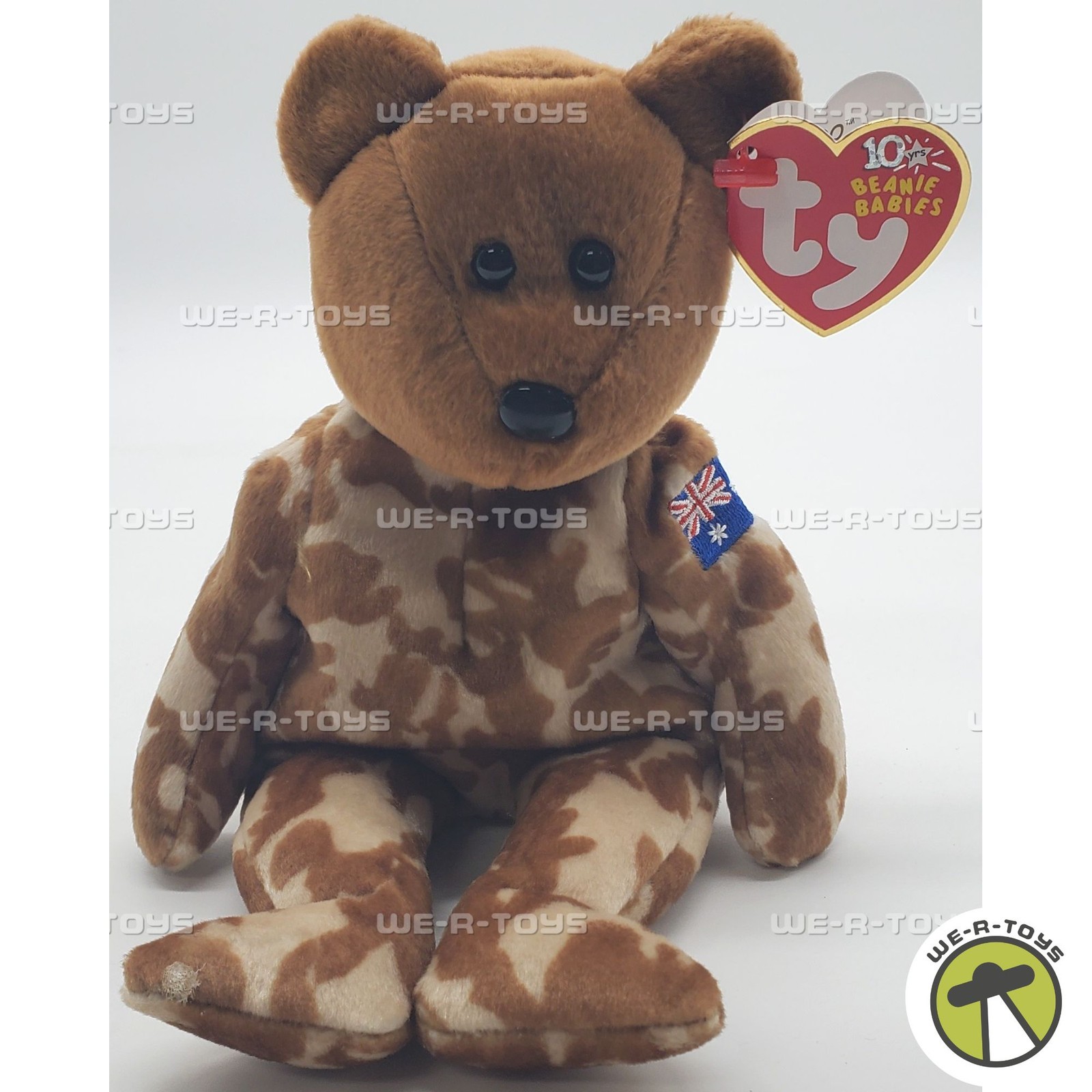 Ty Beanie Baby HERO the Australian Bear Camo Plush 2003