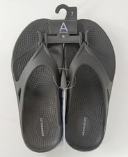 Aerosoles Womens Aero-Lift Rubber Thong Flip Flops Black Comfort Slip On Size 7