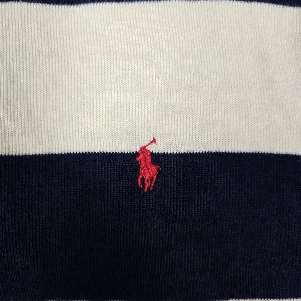 Suéter Polo Ralph Lauren Niños Jóvenes Grande 14-16 Rayas Cuarto Cremallera Pullover Foto 2 de 4