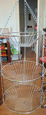 Schöne Drahtetagere 3-teiliger Hängekorb Hängeobstkorb Chrom