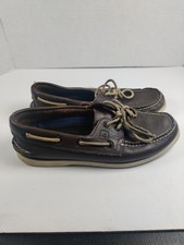 Zapatos de barco de cuero marrón oscuro Sperry Topsider Top Sider para hombre talla 7,5 M