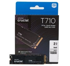 Crucial T710 2TB SSD NVMe M.2 PCIe 5.0 X4 Gen5 New and Sealed / Free shipping