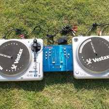 Vestax PDX-2000 silver Pair Direct Drive DJ Turntable W/ PCV-003 from japan