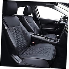 Elantrip 2PCs Front Car Seat Covers Leather Water Proof Front Seat Covers Black