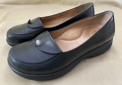 DANSKO Desiree Black Leather Loafers Mules Clogs Shoes Buffalo EU 37 US 6.5 -7