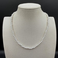 White Faux Pearl Necklace Silver Tone Extender Clasp Coquette Bridal Jewelry