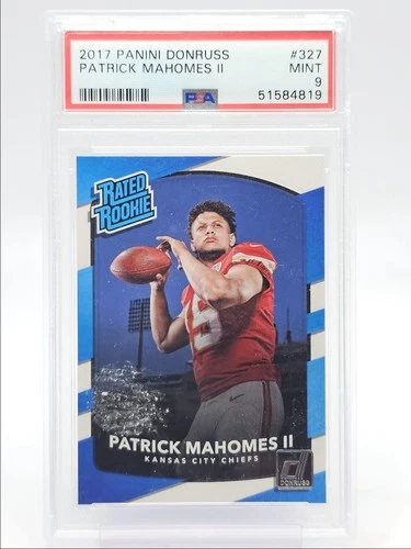 PATRICK MAHOMES II 2017 DONRUSS RATED ROOKIE CHIEFS RC PSA 9 Q3562