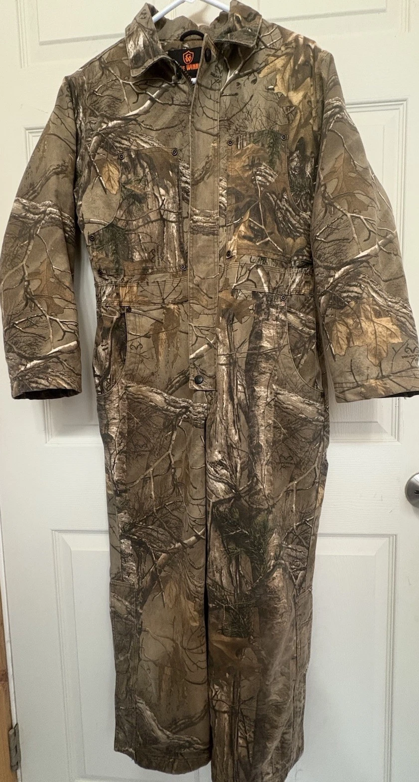 Game Winner Realtree Xtra Coveralls Youth Large Camo Hunting Zip Outdoor * Read*