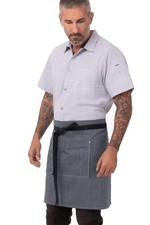 Chef Works Unisex Portland Half Bistro Apron One Size Indigo Blue
