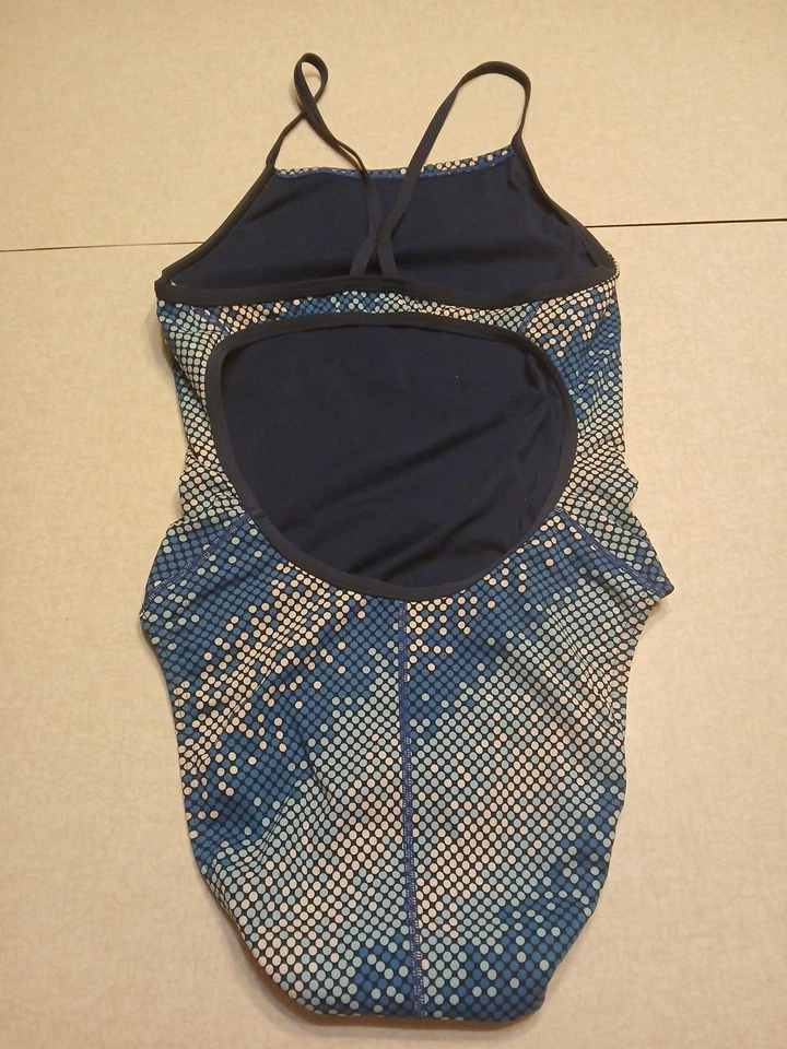 Speedo Endurance Women's Swimsuit Size 10 36 Blue White Dot Athletic - Image 3 of 4