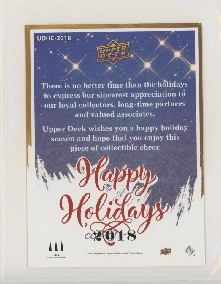 2018 Upper Deck Holiday Card Tiger Woods #UDHC-2018 - Image 2 of 2