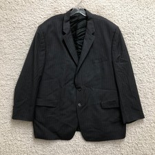 LRL Ralph Lauren Blazer Mens 52R Gray Pinstriped Wool Two Button Suit Notched