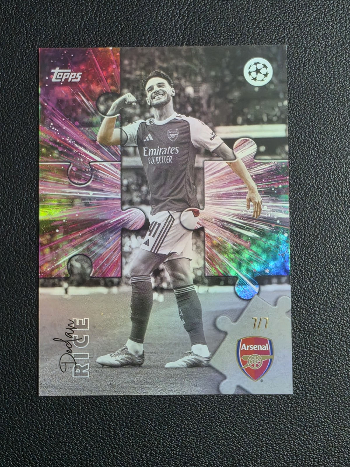 Declan Rice #JS-4 Soccer Cards 2025 Topps UEFA Jigsaw trading card — raw and PSA graded price guide