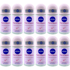 NIVEA Pearl and Beauty Roll-On Deodorant 72H Anti-Perspirant 50ml - 12 Pack