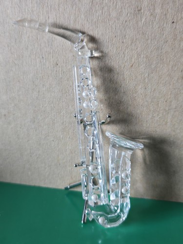 SWAROVSKI Crystal Figurine Saxophone With Stand #211728 In Original Box - Picture 1 of 6