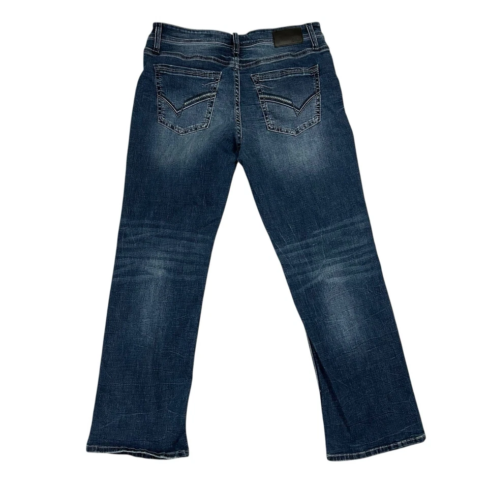 BKE Jake Straight Jeans Mens 36X32 Blue Dark Wash Denim Rockabilly - Image 3 of 4