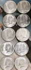 1964 Kennedy Half Dollars - 10 Each - 90% Silver - Lightly Circulated