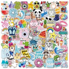 100 PCS Cute Stickers for Water Bottles, Aesthetic Colorful 100pc-cute