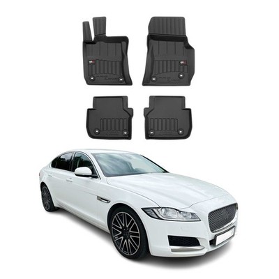 Fußmatten Gummimatten für Jaguar XF II 2015-2024 OMAC Premium 3D Schwarz TPE 4x