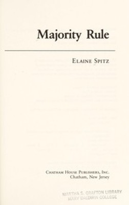 Majority Rule Paperback Elaine Spitz
