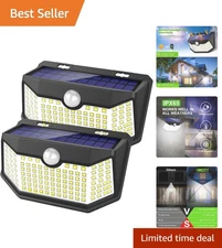 Solar Outdoor Lights - 120 LED Motion Sensor Lighting, 3 Modes,  Waterproof