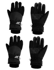 2 Pairs Kids Waterproof Winter Snow Gloves Ski Gloves for Boy 8-12 Years Black