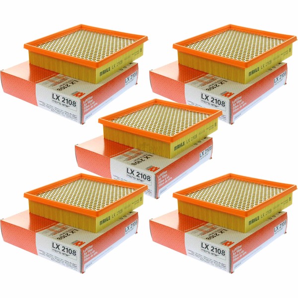 5X Mahle / Knecht LX 2108 Luftfilter Filter Air-image