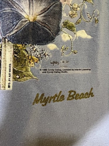 Vintage Cyndy Callog Art Bird House Print T Shirt Tee XL 1996 Myrtle Beach - Picture 7 of 8