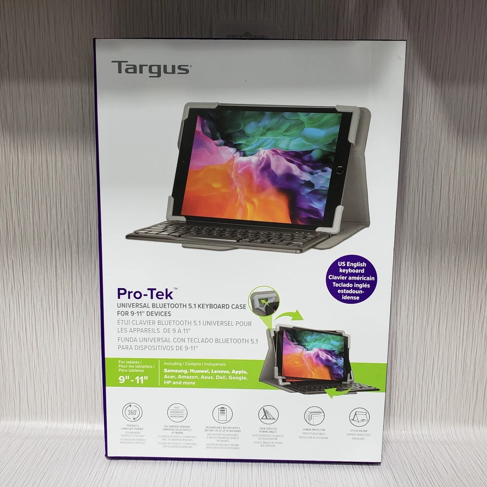 Targus Pro-Tek™ Universal 9-11” Bluetooth 5.1 Keyboard Case - Gray (THZ8661US)­™ - Image 3 of 4