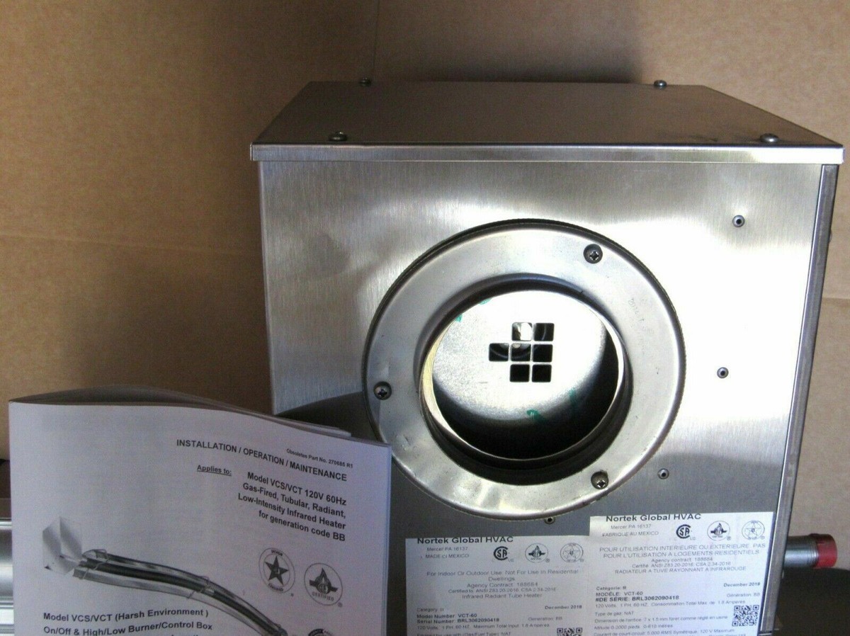 Reznor VCT-60 Natural Gas Infrared Commercial Outdoor Radiant Tube Heater  Nortek | eBay