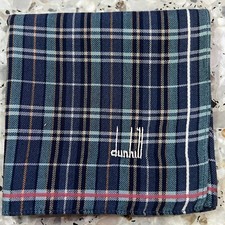 MAN PLAID THREE TONE BLUE HANDKERCHIEF CLASSIC COTTON POCKET ART SQUARE 18" DH1
