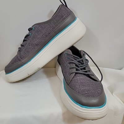 OrthoComfoot Womens Gray Orthopedic Arch-Support Canvas