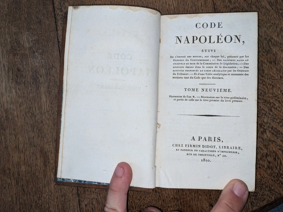 livre ancien- Codé Napoléon  Tome 9 - 1810 - Photo 3/4