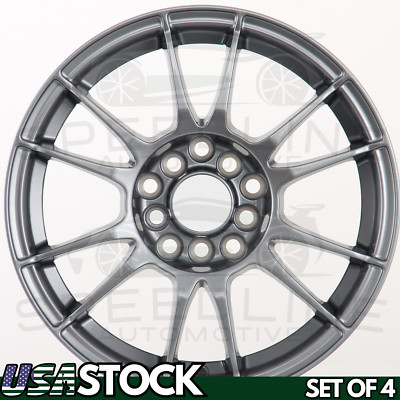 NEW Wheels 5x100 5x114.3 15 Inch Rims Set of 4 Style US Grey Square Setup 6.5J