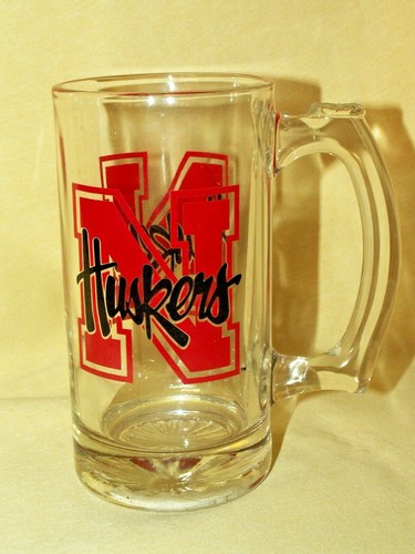 NEBRASKA CORNHUSKERS MUG HUSKERS CLEAR GLASS RED BLACK GRAPHIC PRO SPECIALTIES. - 第 1/9 張圖片
