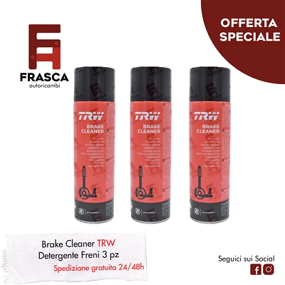 Pulitore Freni Frizione Parti Meccaniche TRW Detergente Spray Sgrassatore 3 pz