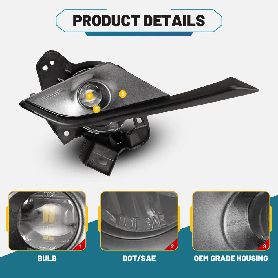 LED For 2016 2017 2018 2019 Mazda CX-3 CX3 Fog Lights Front Bumper Lamps Pair - Изображение 2 из 4