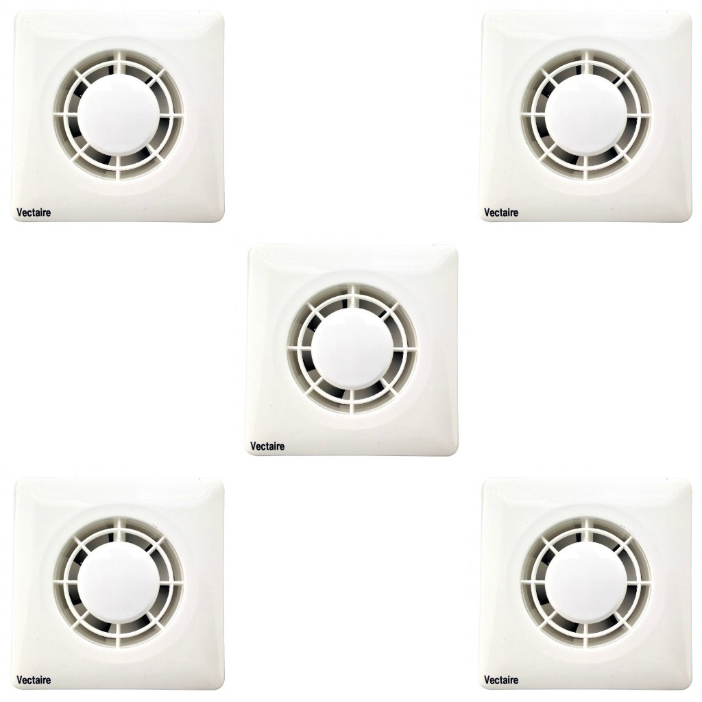 5 x Vectaire A10/4T Extractor Fans with Timer for 4""/100mm duct