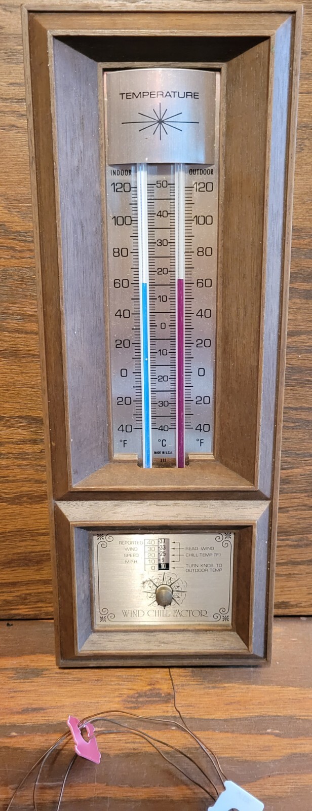 Working Vintage Mid Century Barometer Temperature wind chill Factor