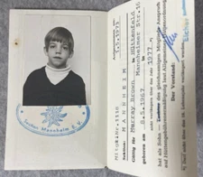 1973 German Alpine Club Child Membership Card - Mannheim, Germany  *FREE SHIP*